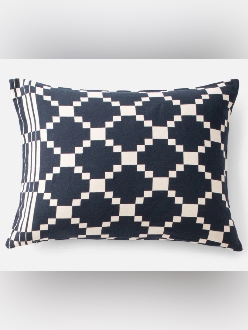 Schoolhouse Winter + Summer Standard Pillow Sham Navy/White NEW